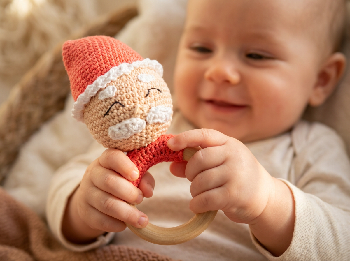 Hops the Rabbit 30cm Toy Santa Clause Rattle